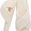 Evshine House Slippers for Women Memory Foam Bedroom Slippers Corduroy Open Toe Slides Shoes Indoor and Outdoor, 270MM