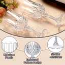 JUSONEY Vintage Plastic Wine Glasses,Crystal Textured Plastic Goblets,Disposable Wine Glasses for Parties,Weddings,Elegant Events(6pcs-Rose Gold)
