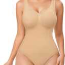 BRABIC Backless Shapewear Bodysuits for Women Tummy Control Shapewear Seamless Faja Body Shaper Suit Waist Trainer (Large, Dark Beige)