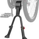 YBLNTEK Center Mount Bike Kickstand Adjustable Height, Double Leg Aluminum Alloy Bicycle Kick Stands for 24" 26'' 27.5'' 28" 29inches Adults Commuter Road Cargo Bikes