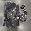 Baby Stroller, 2-in-1 Reversible Toddler Seat with Lie-Flat Mode, Foldable Infant Stroller with Canopy, One Button Brake, Adjustable Handle, Newborn Pushchair (Black B)