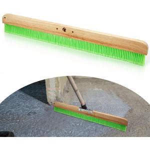 1 Pcs 36 Inches Green Concrete Broom Finishing Soft Without Handle Soft Flow Through Brush with Mounting Threads for Concrete Finishes, Hard Floors, Yards