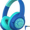 iClever Kids Headphones with Cord, 85dBA Safe Volume Wired Headphones for Kids, Stereo Sound Foldable Adjustable, 3.5mm Jack, Over Ear Child Headphone for School/Boys/Girls/iPad/Tablet/Travel, Blue