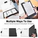 Piasoenc Clipboard with Storage, 8.5 x 11 Clip Boards with 2 Storage Case and A4 Paper Folder, Clear Dry Erase Top Panel, Heavy Duty Plastic, Folio & Side Opening, for Nurses, Teachers, Lawers,Black