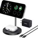 Anker MagSafe Compatible MagGo Charger Stand, iPhone 17 Wireless Charger, 2-in-1 Charging Station, Qi2 Certified 15W Fast Charging, for iPhone 17/16/15/14/13/12, AirPods Pro (40W Adapter Included) (Black)