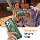 Red2Fire Magnetic for iPhone 15 Pro Max Case, [Compatible with MagSafe][Military Grade Drop Protection][Heavy Duty Shockproof] Non-Slip Translucent Matte Bumper Phone Case for iPhone 15 Pro Max 6.7" (Army Green)