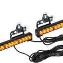 ASPL 2x16.8 inch Emergency Flashing LED Traffic Advisor Strobe Light Bar 32LED 26 Flash Patterns Interior Safety Warning Lights (Amber)