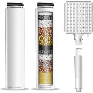 MakeFit Shower Head Filter for Handheld Shower Head, 2 Pack Replacement Water Softener Filters for Hard Water - Remove Chlorine and Harmful Substances to Protect Your Skin & Hair - For Model S6526