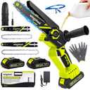 Winmitool Mini Chainsaw Cordless, 8 Inch & 6 Inch Electric Chainsaw with 2 Batteries, 1000W Brushless Handheld Power Chain Saw, Small Tree Saw for Trimming Wood Cutting, Lightweight Garden Tools Gift