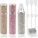Portable 10ML Perfume Travel Refillable Bottle 3PCS, Bling Bling Crystal Rhinestones Travel Size Perfume Refill Atomizer Bottle,Mini Spray Bottle Empty for Refill