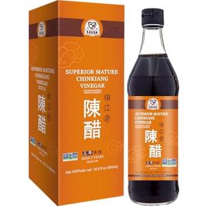 Pack of 2 52USA Chinese Black Vinegar, 3 Years Mature Aged Black Rice Vinegar, Chinkiang Vinegar, Zhenjiang Vinegar, 16.9 fl. Non-GMO Project Verified Vinegar