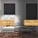 Changshade 6-Pack Temporary Blackout Paper Blinds for Window, Cut to Size Adhesive Paper Shades, Stick on Pleated Blinds,No Drill Easy Install,36" W x 72" H,Black