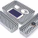 Welaxy Desk Drawer Organizers Modern Pattern Home Office Storage Bins Sturdy Sharrow small bin cozy Cabby organize box 3-Piece Gifts Idea (Polka Dot)