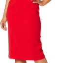Dress the Population Women's Nicole Sleeveless Bodycon Stretch Midi Sheath Dress (Medium, Rouge)