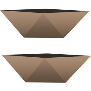 The HC Companies 6 Inch Deco Faceted Plastic Succulent Bowl - Unique Decorative Indoor Planter with Drainage Hole, Artisan Taupe (Pack of 2)