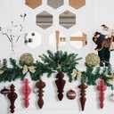 6 Pcs 10" Large Hanging Honeycomb Finial Ornaments 3D Paper Christmas Tree Ornaments Decorative Lantern Honeycomb Decorations for Holiday Winter Xmas Party Wonderland(Colorful)