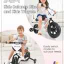 KRIDDO 2-in-1 Kids Tricycle and Toddler Balance Bike 2 Year Old, Detachable Pedals and Stowable Training Wheels, DIY Plate, Riding Trikes Toy for Ages 18 Months to 3 Years