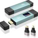 2025 Upgraded Wireless HDMI Transmitter and Receiver, LED Display, 4K Decode 1080P@60Hz Ultra HD Video Output, Plug&Play 5G+2.4G for Video and Audio to Monitor from PC/Projector/TV Box (Grey)