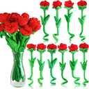 10 Pcs Plush Rose Flower Stuffed Flower Bendable Stems Plush Bouquet Toy Soft Rose Flower 12.6 Inch for Christmas Classroom 2026 Mother's Day Valentines Day Girl Girlfriend Wife(10 Pcs Red Series)