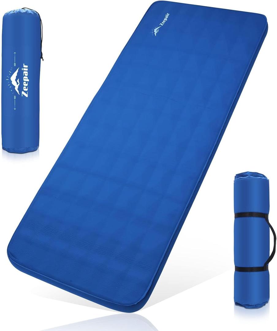 Buheco Sleeping Pad for Camping, Self-Inflating 9.5 R Value 3" Ultra-Thick Memory Foam Comfort Plus Camping Mats for Backpacking Travelling & Hiking Portable Air Mattress for 4-Season Blue