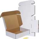 RLAVBL 12x9x3 Shipping Boxes Set of 6, White Corrugated Cardboard Box for Packing, Mailing, Business