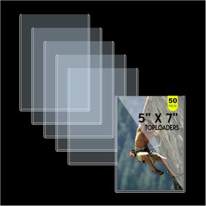 50ct 5x7 Toploaders - Ultra Durable Card Protectors for Trading Cards, Photos & Collectibles, Crystal Clear, Archival-Safe, Fits 5x7 Inch Sheets