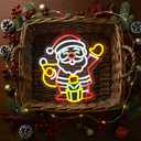 Mudder Winter Santa Claus Neon Sign Dimmable Neon Signs for Wall Decor LED Light up Sign for Bedroom Cafe Bar Living Room Light Signs for Winter Baby Shower Party Gift (13.8 inch)