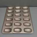 HONGBAKE Nonstick Madeleine Pan 2 Pack 12-Cavity Heavy Duty Madeleine Cookies Trays for Oven Baking, Warp Resistant Shell Shape Madeleine Mold Cake Pan, Champagne Gold