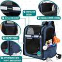 PetAmi Dog Backpack Carrier for Small Large Cat, Pet, Puppies, Ventilated Pet Hiking Backpack Travel Bag, Airline Approved Cat Backpack Carrier, Safety Back Support, Camping Biking, Max 18 lbs, Navy