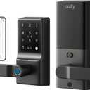 Eufy Security Smart Lock C33, Fingerprint Keyless Door Lock with Handle, Built-in Wi-Fi, APP Remote Control, Biometric Door Knob for Entry Door, Auto Lock, IP53 Waterproof