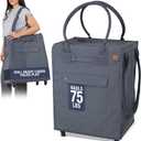 CleverMade Rolling Tote Bag With Wheels, 90L, 75 lb, Gunmetal