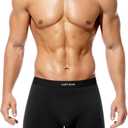Casey Kevin Mens Boxer Briefs Soft Cotton Underwear Moisture-Wicking Breathable Trunks Tagless Underpants for Men Pack (Black, L)