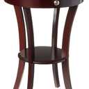 Frenchi Furniture Wood Round Table with Drawer and Shelf ,Espresso