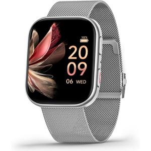 FITVII Health & Fitness Tracker (Answer/Make Calls), Smart Watch with 24/7 Heart Rate and Blood Pressure, Sleep Tracking, Blood Oxygen Monitor, 120+ Sport Modes Activity Tracker for Women Men (Silver)