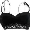 Victoria's Secret Pink Lightly Lined Lace Bralette (Medium, Black)