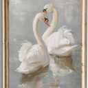 Vintage Wall Art Prints Decor Classical Swan Canvas Oil Painting Poster 