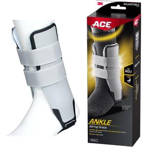 ACE Brand Adjustable Stirrup Ankle Brace, Left or Right Firm Support Ankle Brace for Sprained Ankles and Injury Recovery, Features Pre-Inflated and Adjustable Air Cells for Improved Comfort