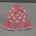 KYEESE Valentines Dog Sweater Dress, Warm Dog Sweaters for Small Dogs Girl Cats Dogs Clothes, Pullover Cozy Knit Pet Apparel with Leash Hole, Pink Dot, S