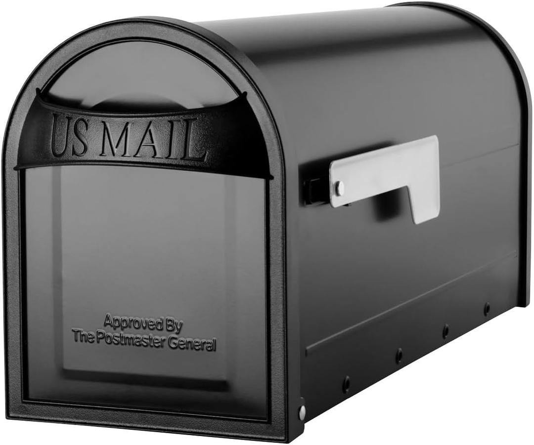 Architectural Mailboxes 8760B-10 Carlisle Postmount Mailbox, Medium, Black