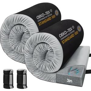 CYMULA Memory Foam Camping Mattress Pad,3inch Sleeping Pad for Camping, Non-Slip Bottom Floor Cot Car Mattress Bed with Retaining Portable Roll up Mattress Pad Mat for Travel Truck Guest Bed Tent (2PACK Single:75*30*3, GREY)