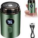 Mini Portable Electric Shaver, 2025 New Upgrade Electric Shavers for Men, USB Rechargeable Waterproof Mini Shaver, Pocket Size Powerful Electrics Razor for Travel Office Business Trip (Green)