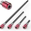 4PCS Drill Bit Extension Set, 1/4" Hex Shank Magnetic Bit Holder in 2", 4", 6", 12" Lengths, Cr-V Steel for Impact Driver, Screwdriver Bits, Nuts & Sockets