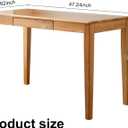 Solid Wood Desk with Drawer, Wooden Home Office Desk for Work, Student Computer Desk for Small Spaces, Gaming Study PC Desk for Bedroom, Easy to Assemble (Teak Color 47 inch), 47" W x 24" D x 30" H