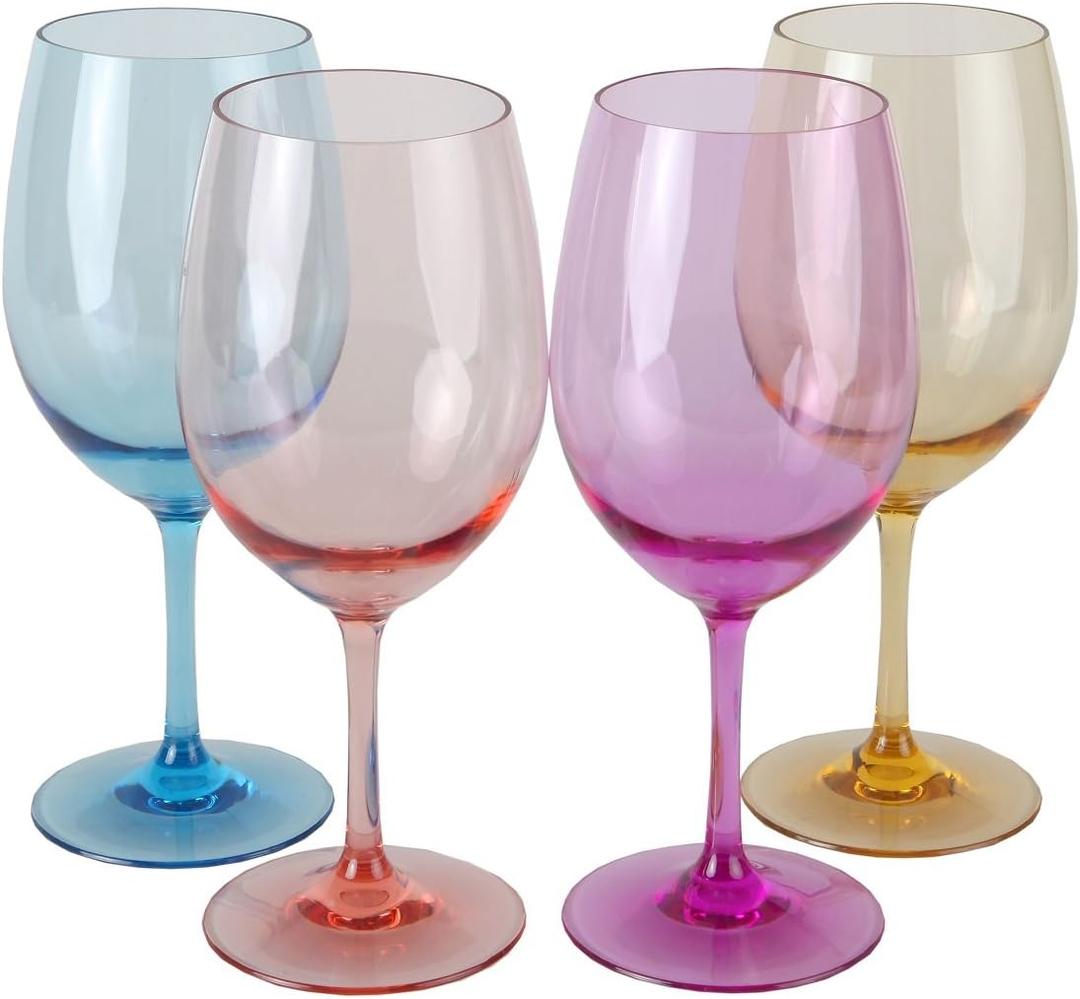 True Reserve Chroma,  Acrylic Wine Glasses, Indoor and Outdoor Use, Reusable (Multi - Light) - 20 oz each, Set of 3