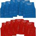 LITEMESH Pinnies (Set of 12/24 Practice Vests) Youth Pinnies, Pennies for Sports Youth, and Scrimmage Vests (Teen/Adult, 6-red + 6-blue)