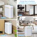 steo spce Automatic Motion Sensor Bathroom Small Trash Can with Lid, 2.6 Gallon Touchless Slim Garbage Can, Smart Waterproof Trash Bin for Bedroom, Restroom, Living Room, Office