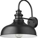 Bestshared Outdoor Farmhouse Barn Lights, Medium Outdoor Wall Barn Lighting,11.5 Dome Industrial Wall Sconces, Exterior Wall Lighting Fixture, Porch Wall Lantern (1Pack, Black/White)