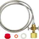 Soda Terra Maker Co2 Adapter,Co2 Quick Connect Adapter Hose with 3500psi Pressure Gauge,Compatible with Duo/Art/Terra/Gaia/AQUA FIZZ Pink Cylinder Soda Water Machine (60in)