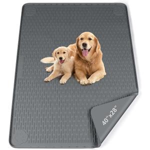 Pee Pads for Dogs, 40" x 28" Extra Large Reusable Silicone Mat, Washable Puppy Training Pads for Potty Training, Non-Slip, Leak-Proof, Indoor Floor Protection (Dark Grey)