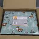 Intelligent Design Cozy Soft 100% Cotton Flannel Print Animals Stars Cute Warm, Ultra Soft Cold Weather Sheet Set Bedding, Twin XL, Seafoam Foxes 3 Piece